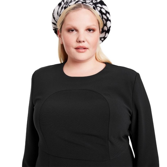 NWT Sergio Hudson x Target Black Strong Shoulder Midi Dress Size 4X - Picture 6 of 7